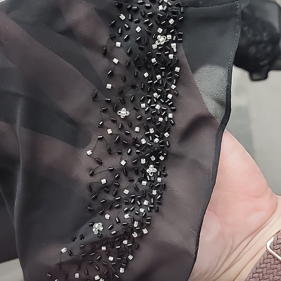 Black beaded prom dress sz 10 - Picture 15 of 16